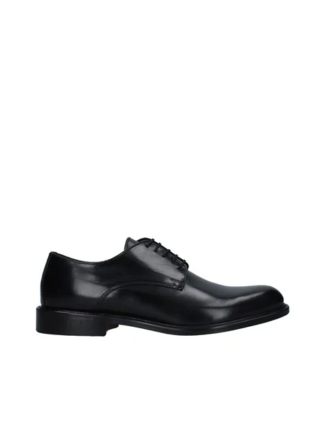 STRINGATE DERBY IN PELLE OVALINO UOMO NERO