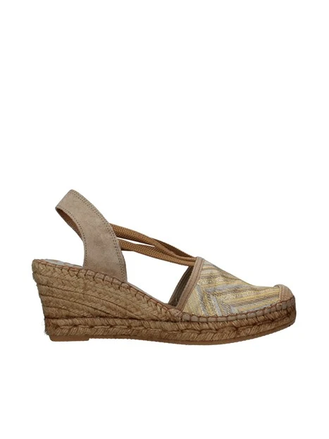 ESPADRILLAS CON ZEPPA E FANTASIA GEOMETRICA DONNA ORO