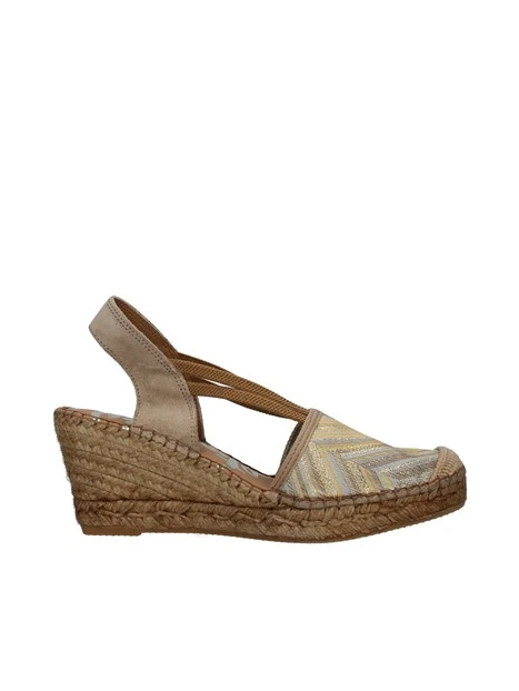 ESPADRILLAS CON ZEPPA E FANTASIA GEOMETRICA DONNA ORO