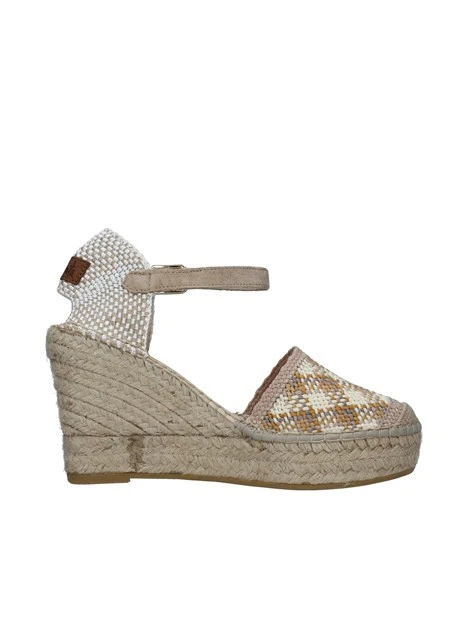 ESPADRILLAS CON ZEPPA E INTRECCI COLORATI DONNA ECRU