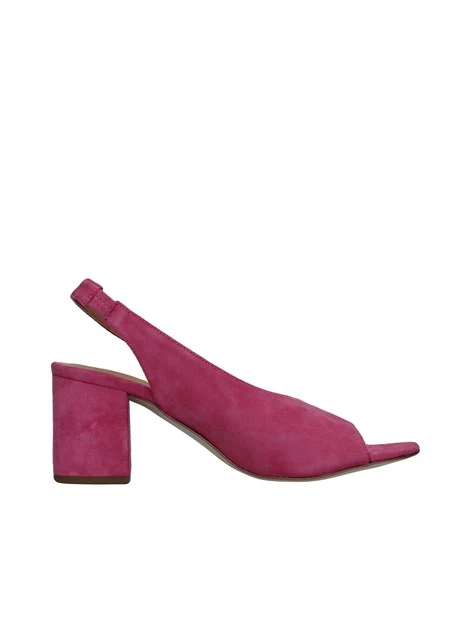 SANDALI TACCO ALTO IN PELLE CON CINTURINO DONNA FUCSIA