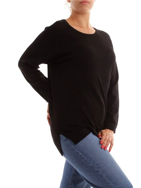 MAGLIA GIROCOLLO IN VISCOSA DONNA NERO