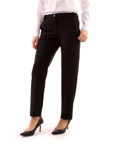 PANTALONI CHINO IN MISTO VISCOSA DONNA NERO