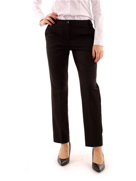 PANTALONI CHINO IN MISTO VISCOSA DONNA NERO