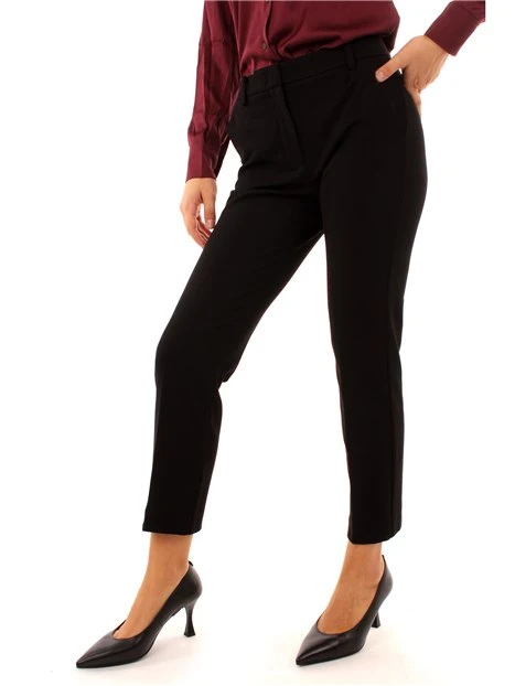 PANTALONI CHINO MISTO VISCOSA DONNA NERO