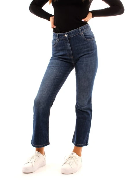 JEANS CROPPED FLARE IN DENIM DONNA BLU