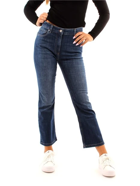 JEANS CROPPED FLARE IN DENIM DONNA BLU