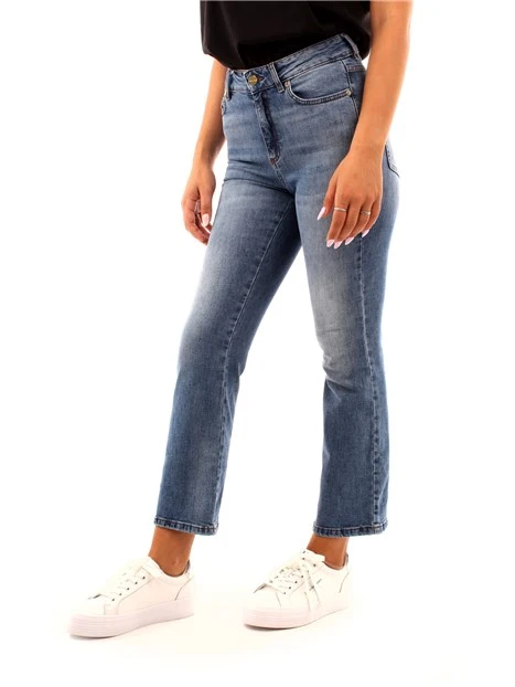 JEANS CROPPED FLARE IN COTONE STRETCH DONNA BLU