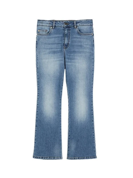 JEANS CROPPED FLARE IN COTONE STRETCH DONNA BLU