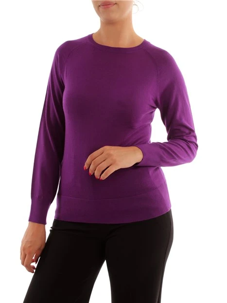 MAGLIA GIROCOLLO IN PURA LANA DONNA VIOLA