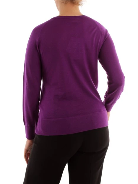 MAGLIA GIROCOLLO IN PURA LANA DONNA VIOLA