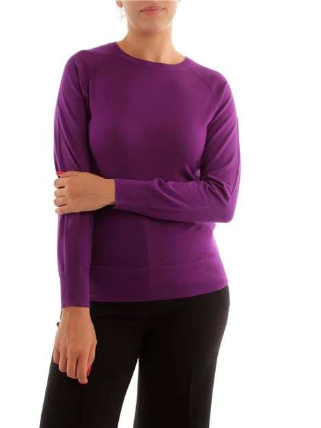 MAGLIA GIROCOLLO IN PURA LANA DONNA VIOLA