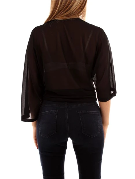 BLUSA IN CREPE DONNA NERO