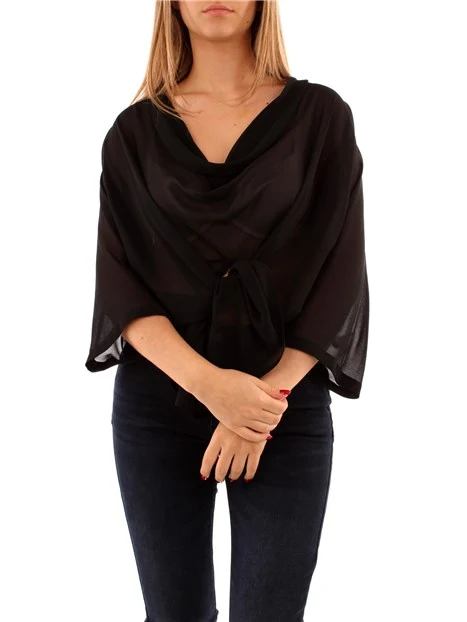 BLUSA IN CREPE DONNA NERO