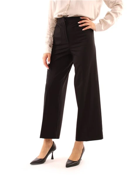 PANTALONI PALAZZO CON TASCHE DONNA NERO