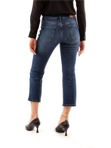 JEANS CROPPED IN DENIM MISTO COTONE DONNA BLU