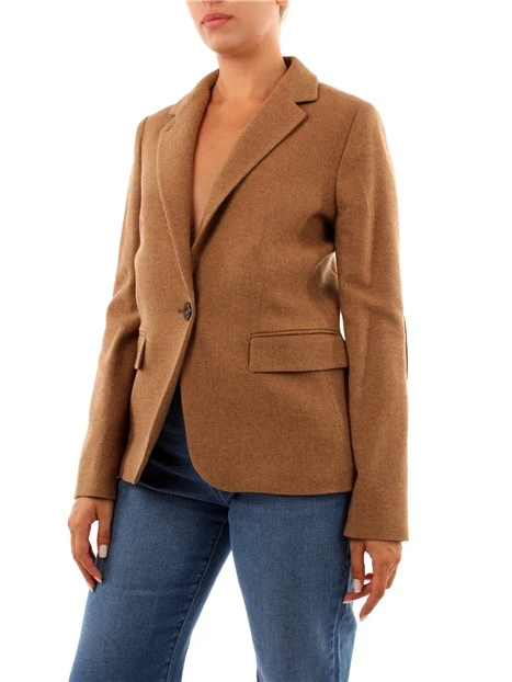 GIACCA BLAZER IN MISTO LANA DONNA BEIGE