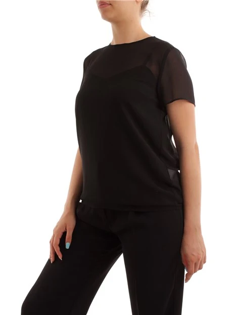 BLUSA SEMITRASPARENTE ART. 365 DONNA NERO