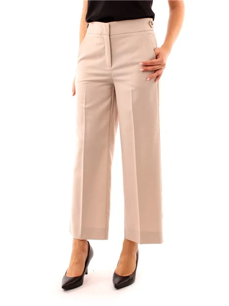 PANTALONI CROPPED DRITTI DONNA BEIGE