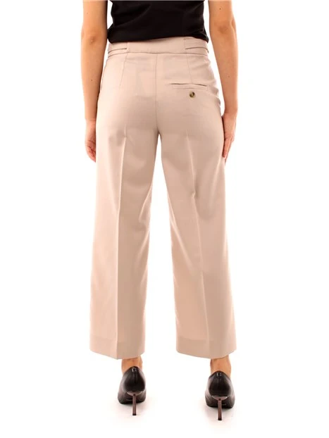 PANTALONI CROPPED DRITTI DONNA BEIGE