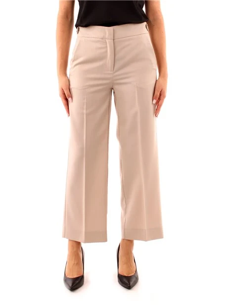 PANTALONI CROPPED DRITTI DONNA BEIGE