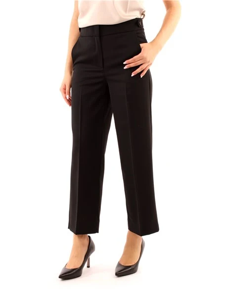 PANTALONI CROPPED DRITTI DONNA NERO