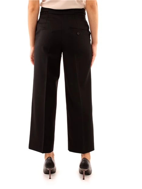 PANTALONI CROPPED DRITTI DONNA NERO