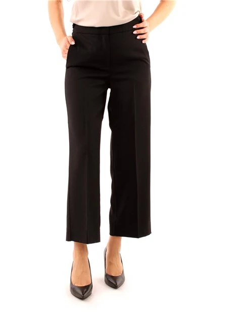 PANTALONI CROPPED DRITTI DONNA NERO