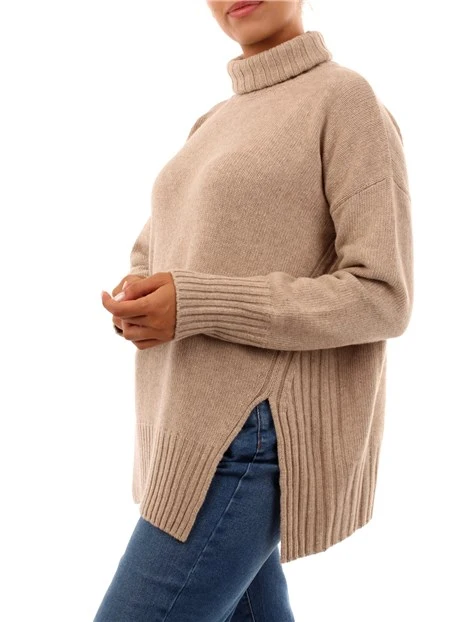 MAGLIA DOLCEVITA IN MISTO CASHMERE DONNA BEIGE