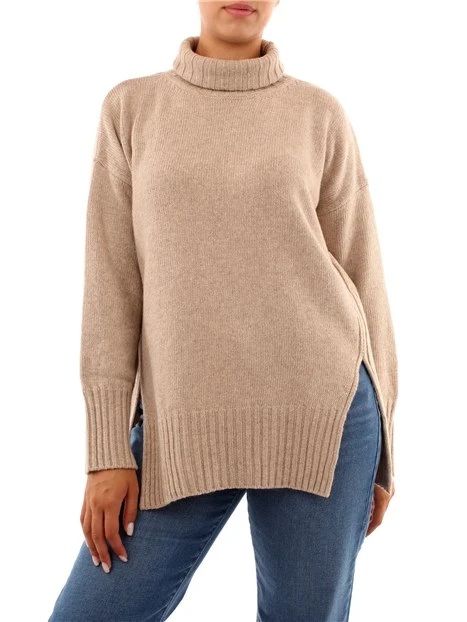 MAGLIA DOLCEVITA IN MISTO CASHMERE DONNA BEIGE