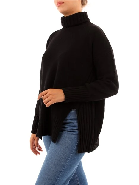 MAGLIA DOLCEVITA IN MISTO CASHMERE DONNA NERO