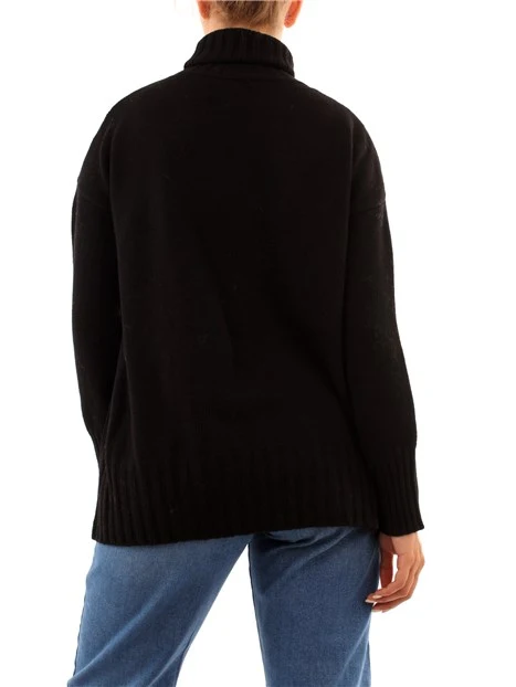 MAGLIA DOLCEVITA IN MISTO CASHMERE DONNA NERO