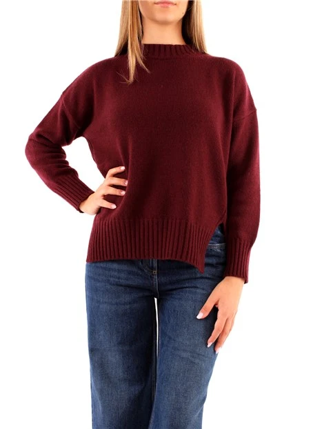 MAGLIA GIROCOLLO MONOCHROME IN CASHMERE DONNA ROSSO