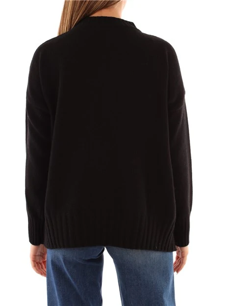 MAGLIA GIROCOLLO MONOCHROME IN CASHMERE DONNA NERO