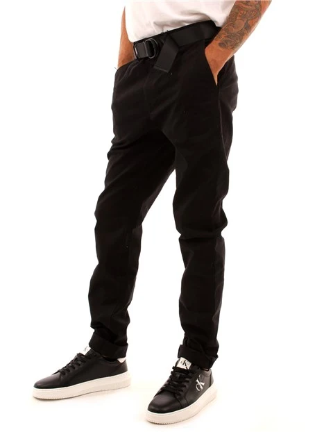 PANTALONI CHINO CON CINTURA UOMO NERO