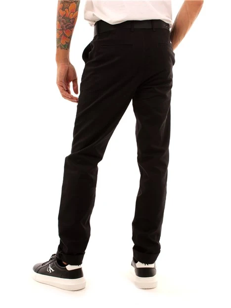 PANTALONI CHINO CON CINTURA UOMO NERO