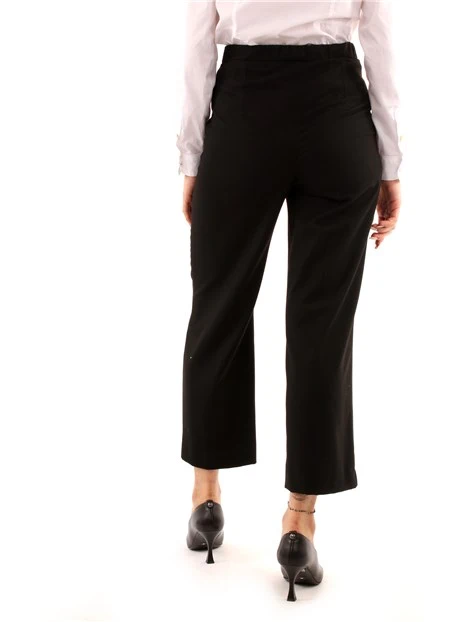 PANTALONI CROPPED IN FLANELLA DONNA NERO