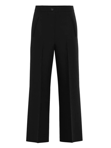 PANTALONI CROPPED IN FLANELLA DONNA NERO