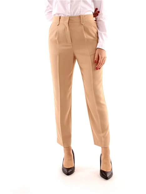 PANTALONI A SIGARETTA IN MISTO COTONE DONNA BEIGE