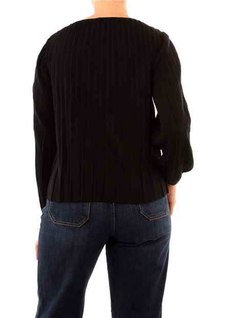 MAGLIA GIROCOLLO MISTO LANA DONNA NERO