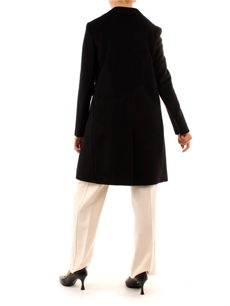 CAPPOTTO CORTO IN LANA MONOCOLORE DONNA NERO