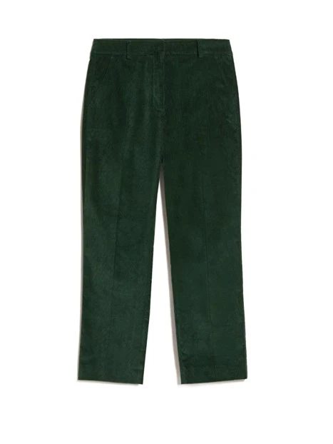 PANTALONI CHINO IN VELLUTO A COSTE DONNA VERDE