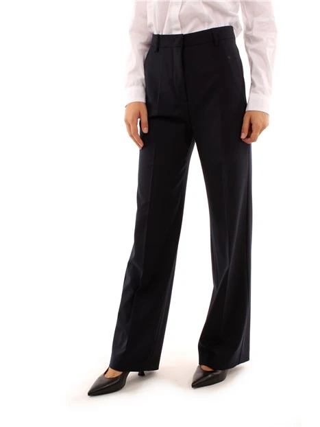 PANTALONI PALAZZO MISTO LANA DONNA BLU