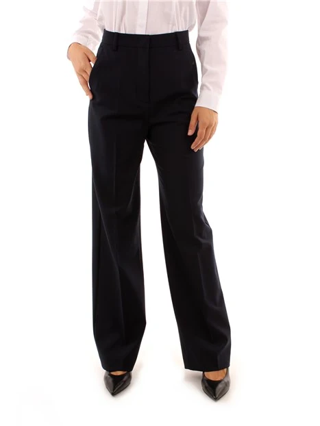 PANTALONI PALAZZO MISTO LANA DONNA BLU