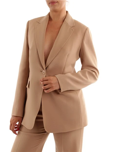 GIACCA BLAZER MONOPETTO MONOCOLORE DONNA BEIGE