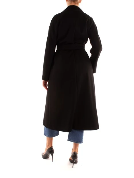 CAPPOTTO LUNGO A VESTAGLIA MONOCOLORE DONNA NERO