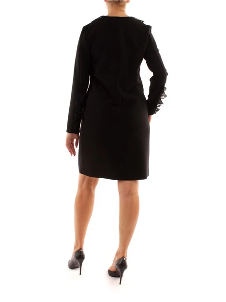 VESTITO CORTO IN CREPE DONNA NERO