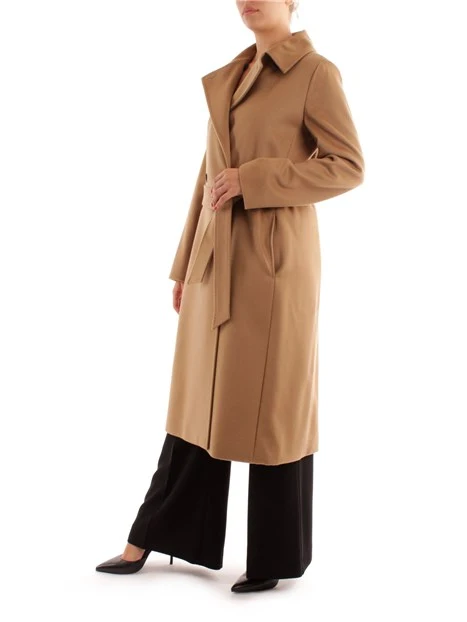 CAPPOTTO A VESTAGLIA IN PURA LANA DONNA BEIGE