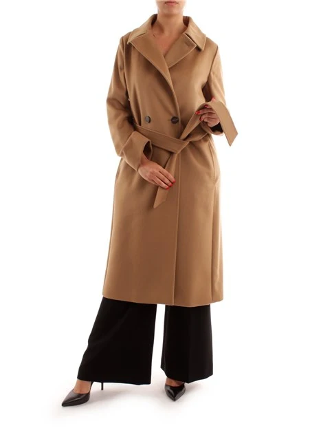 CAPPOTTO A VESTAGLIA IN PURA LANA DONNA BEIGE