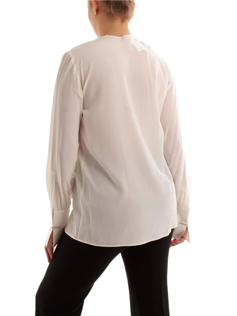 BLUSA CON VOLANT MORBIDO DONNA BIANCO